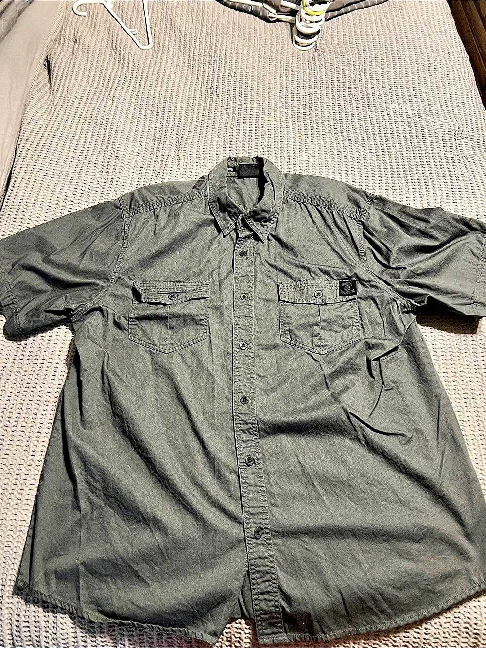 Harley-Davidson Performance Motorcycles Button-Up Shirt Men's Gray Cotton Size